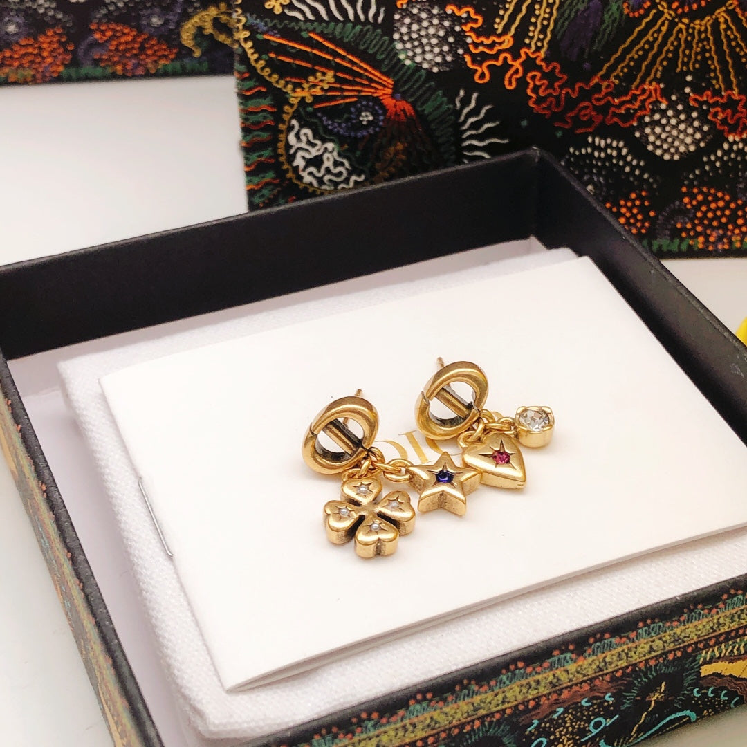 Martin Graham stud earrings in polished metal-tone – front view