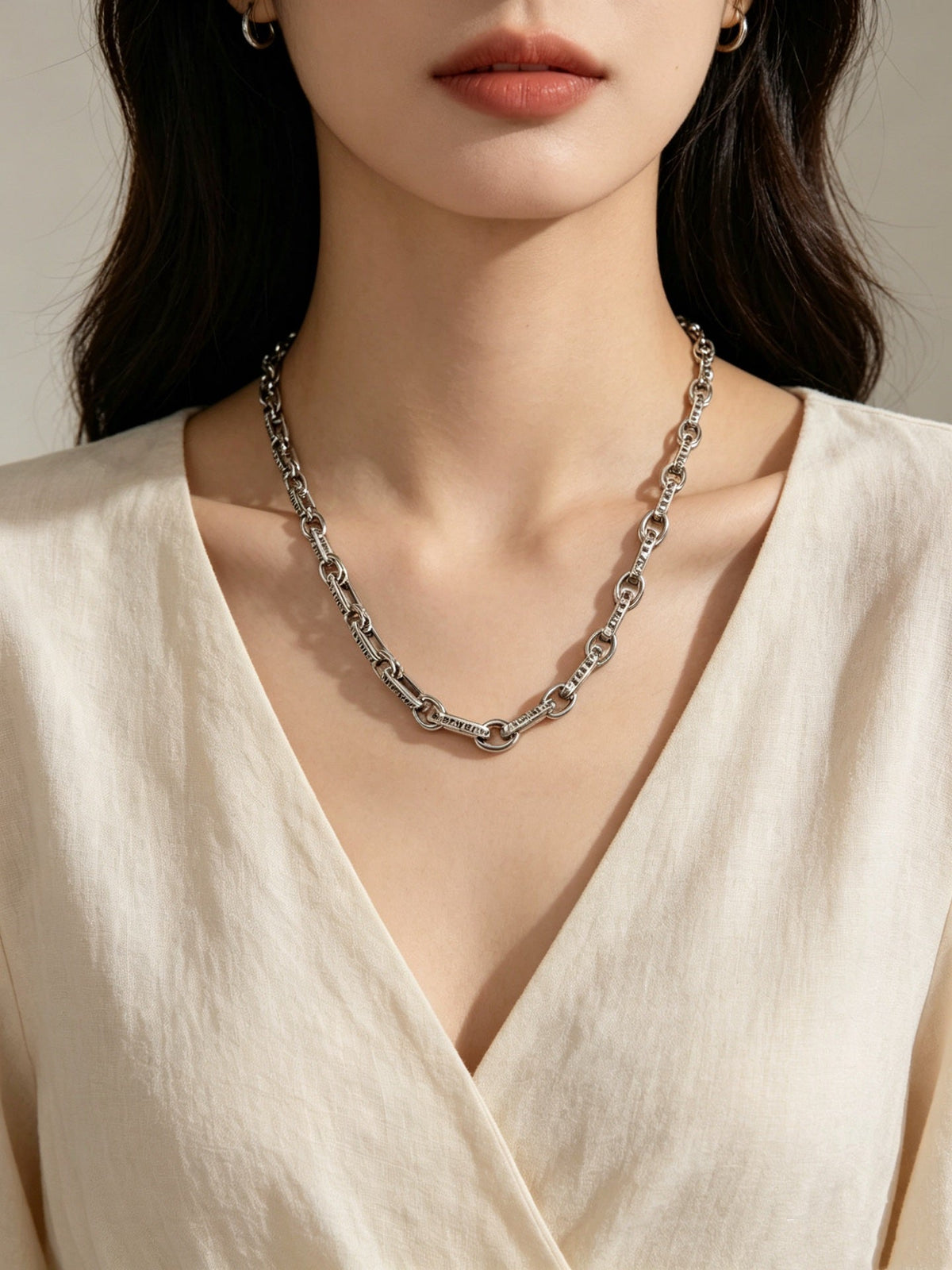 Martin Graham pendant necklace in polished metal-tone – front product view