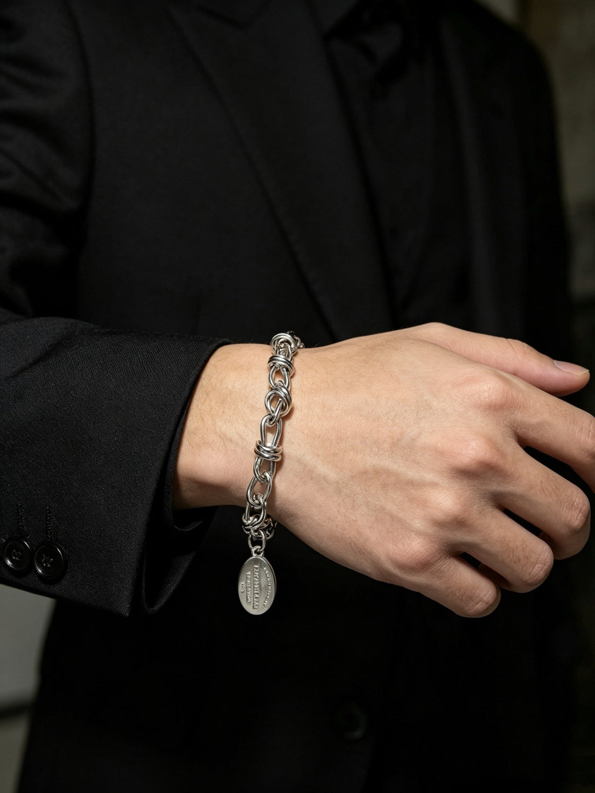 Martin Graham bracelet in polished metal-tone – front product view