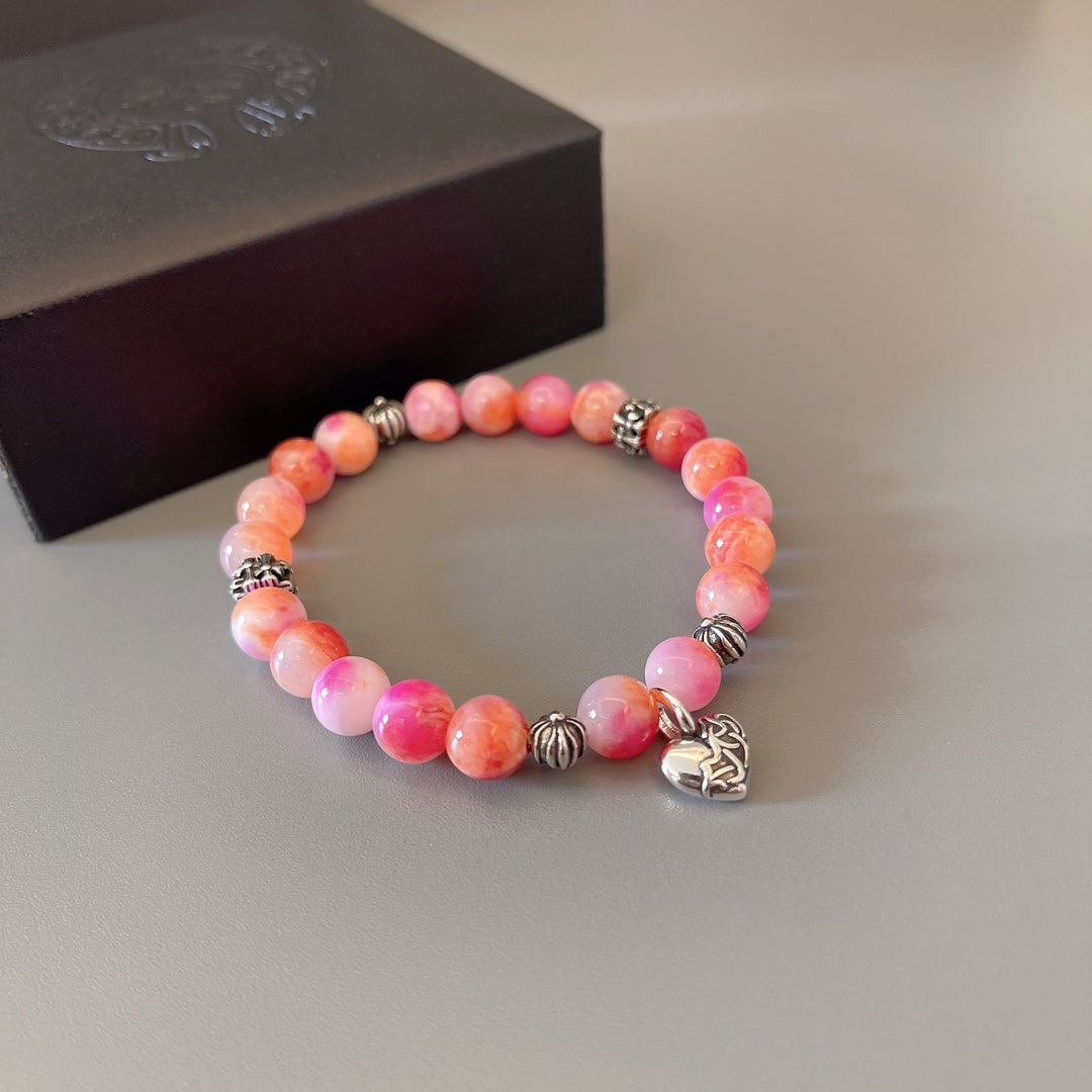 Martin Graham beaded bracelet in polished metal-tone – front product view
