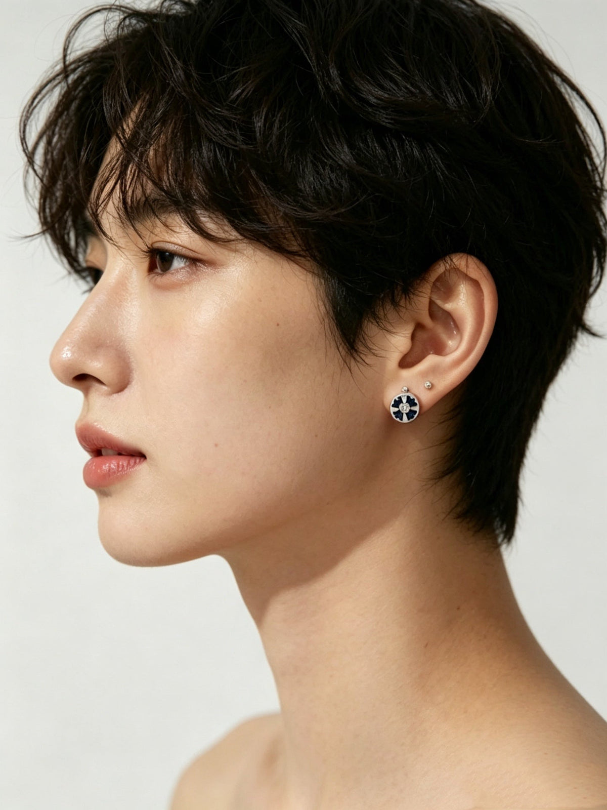 Martin Graham earrings in polished metal-tone – front product view