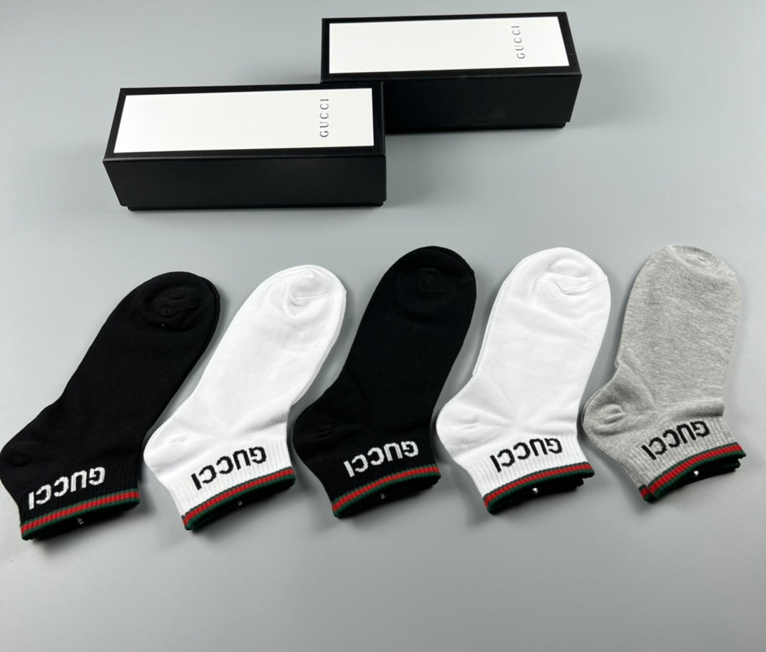 Gucci Cotton Breathable Socks – 5-Pair Pack