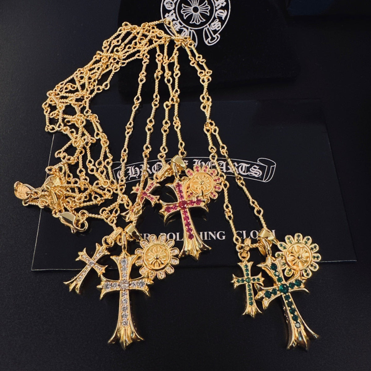 Martin Graham pendant necklace in polished metal-tone – front product view
