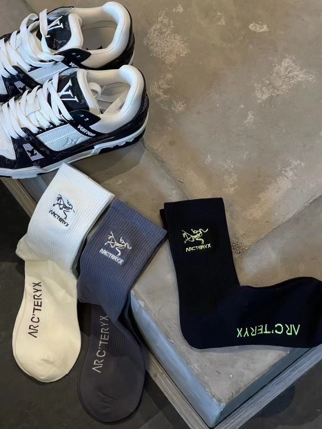 Arc'teryx Cotton Bird And Wordmark Details Crew Socks - 5-Pair Set
