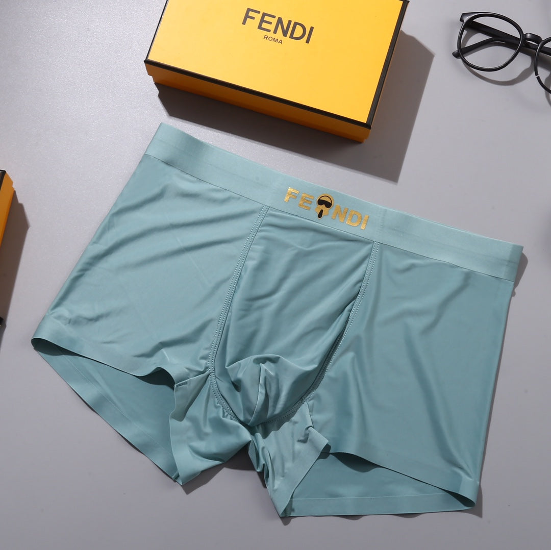 Fendi Gold-Tone Wordmark Details Men's Boxer Briefs - 3-Piece Box