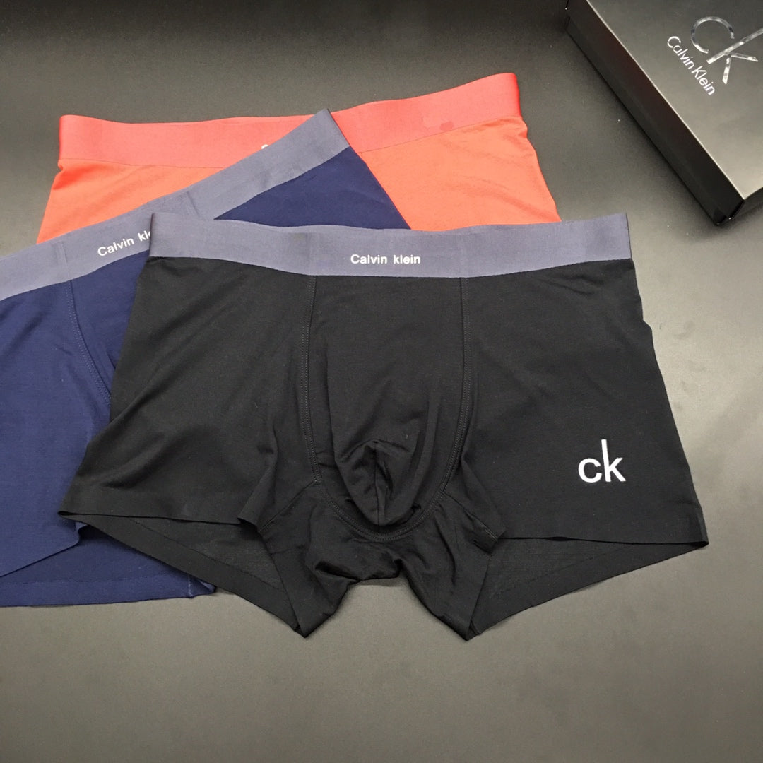 Calvin Klein Goat-milk silk Broad Logo Waistbands Men's Boxer Briefs - 3-Piece Box