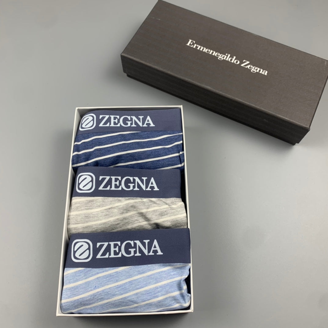 Zegna Clean Logo Waistbands Men's Boxer Briefs - 3-Piece Box
