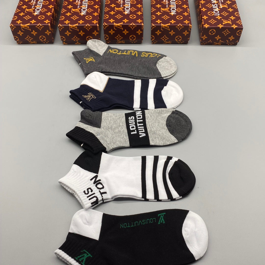 Louis Vuitton Mixed-Design Ankle Socks - Box of 5 Pairs