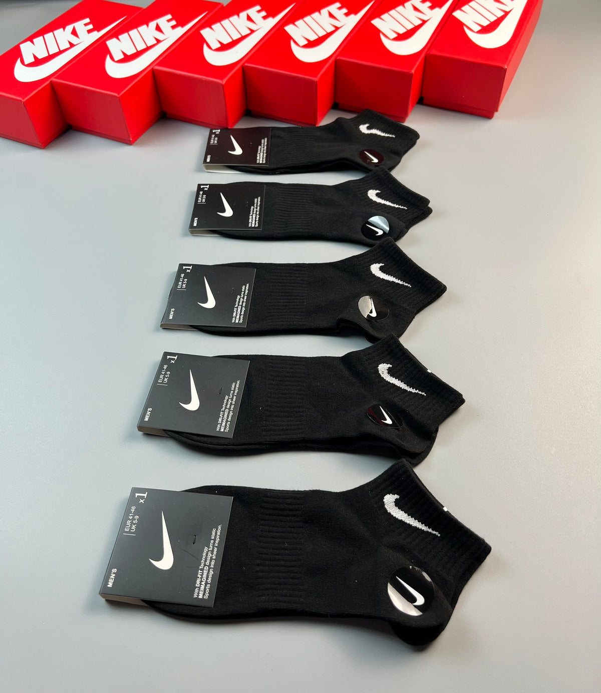 Nike Black-and-White Swoosh Ankle Socks
