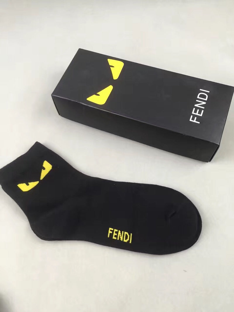 Fendi Bright Eye-Shaped Motifs Crew Socks