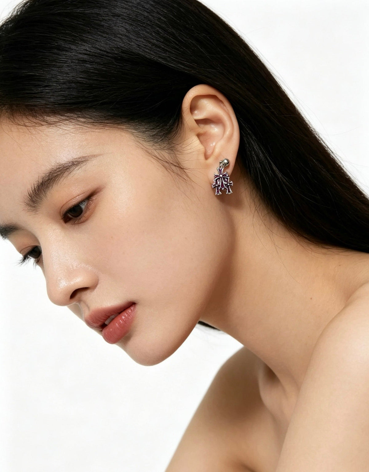Martin Graham earrings in polished metal-tone – front product view