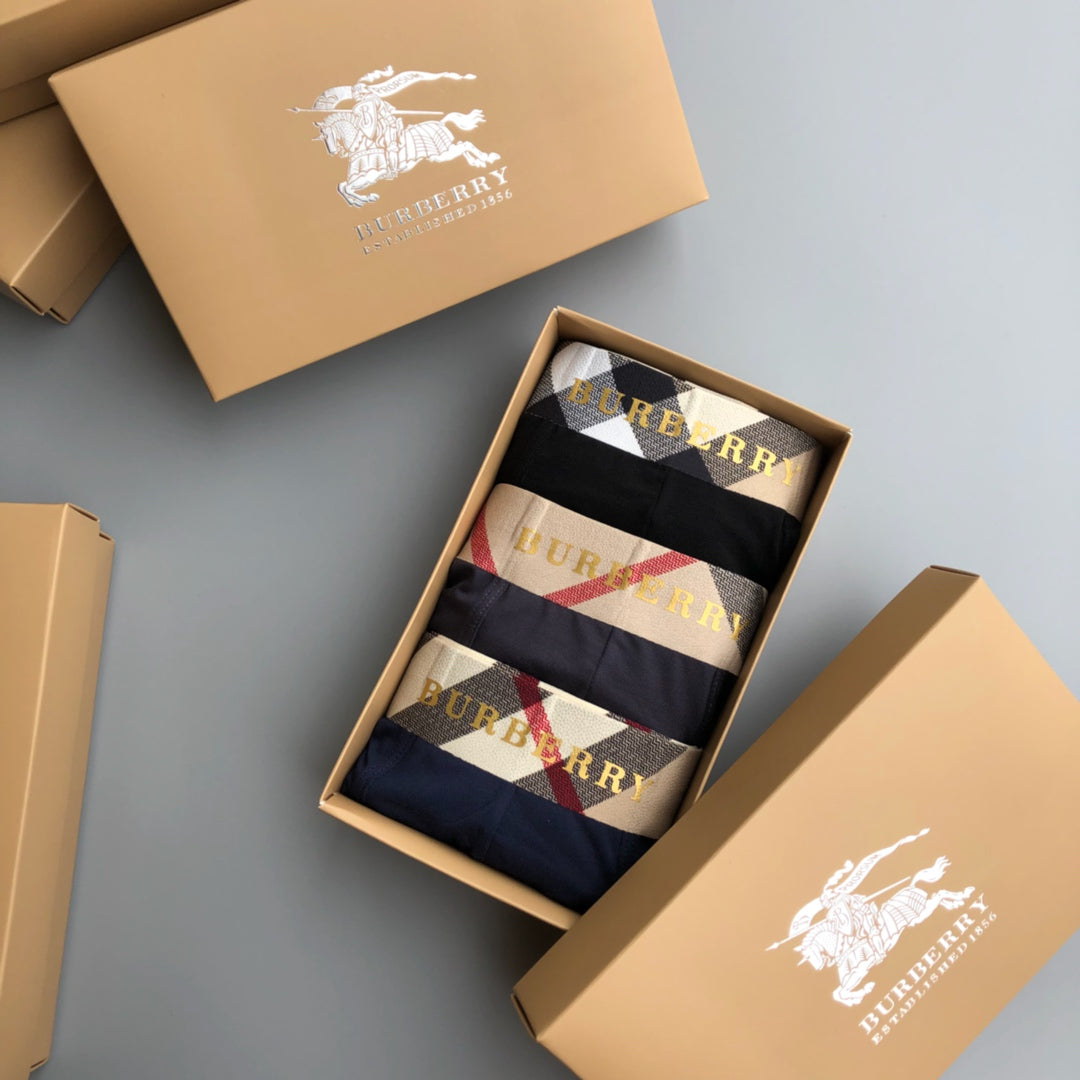 Burberry Contrast Logo Waistbands Men's Boxer Briefs - 3-Piece Box