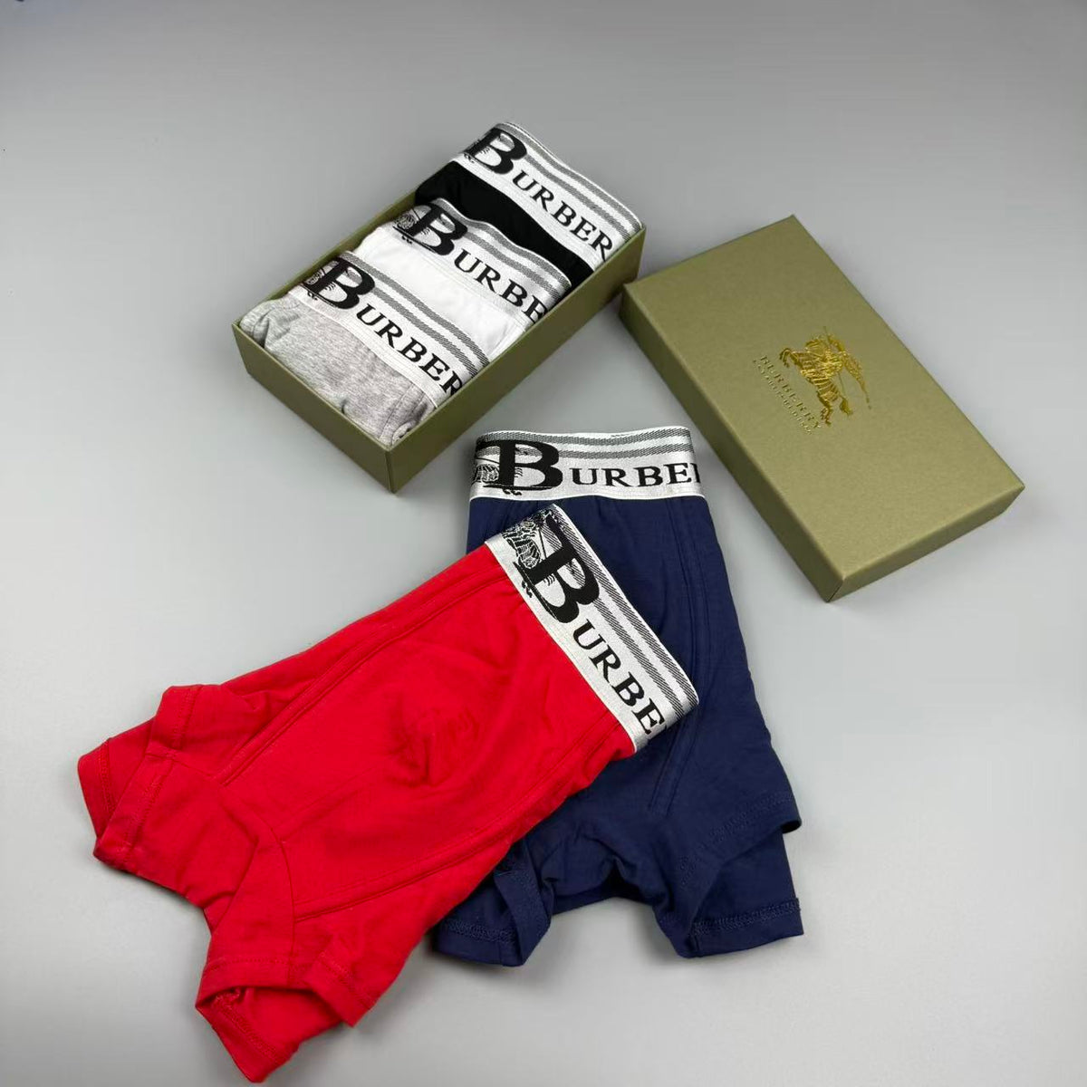 Burberry Cotton Logo Detail Men's Boxer Briefs - 3-Piece Box