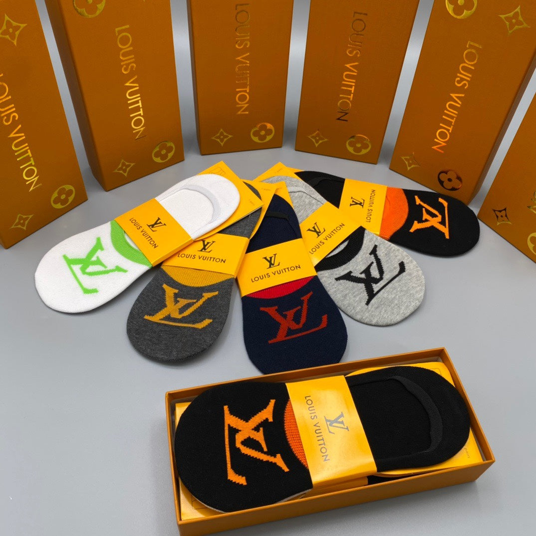 Louis Vuitton Bold LV Logo No-Show Socks - Box of 5 Pairs