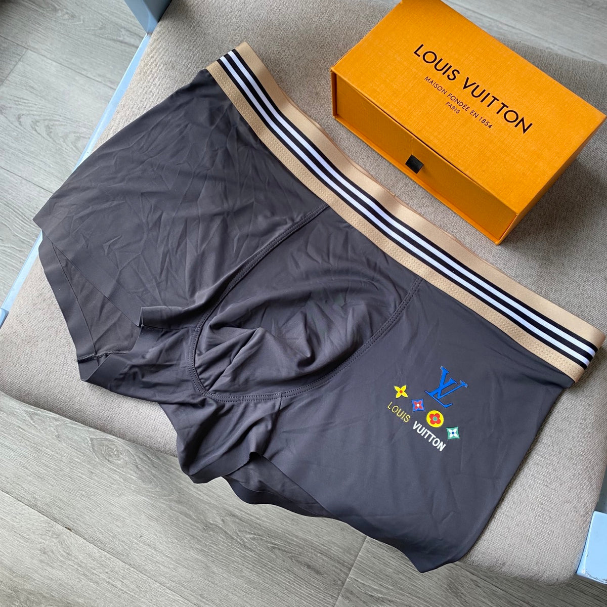 Louis Vuitton Striped Motif Men's Trunk Underwear - 3-Piece Box
