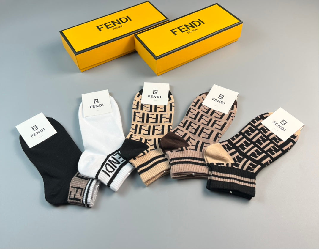 Fendi Short Socks - 5-Pair Set