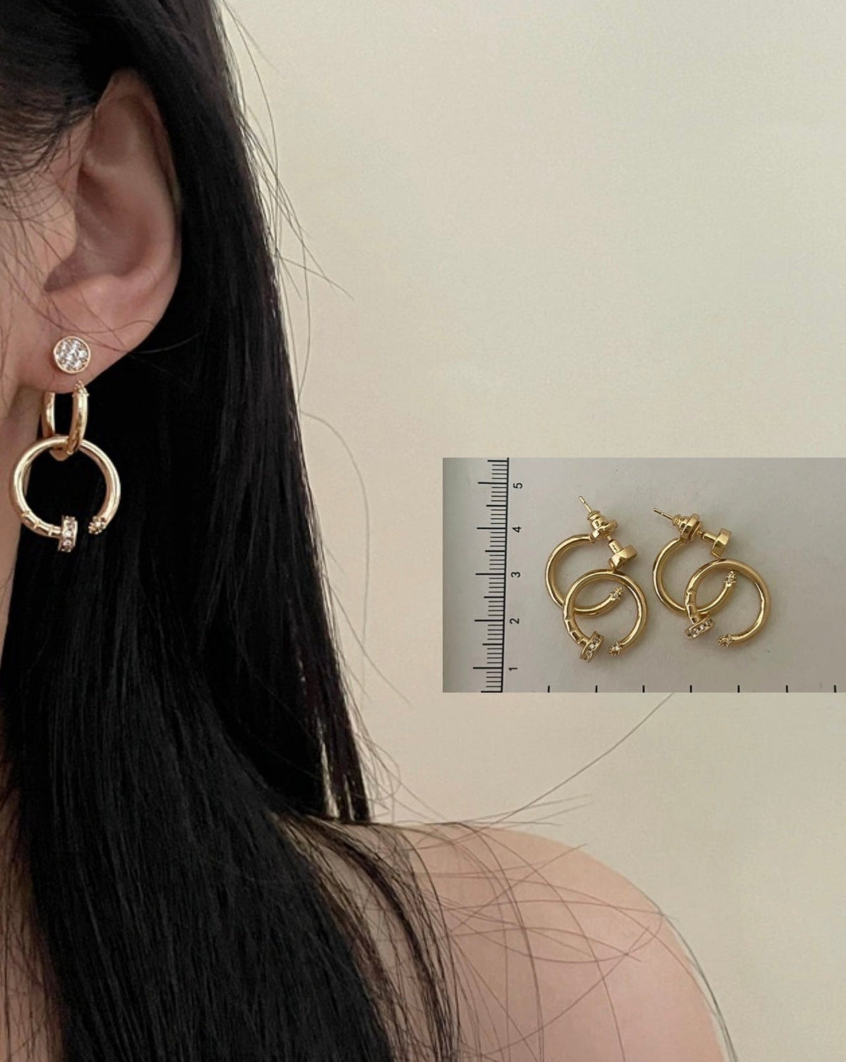 Martin Graham earrings in polished metal-tone – detail view