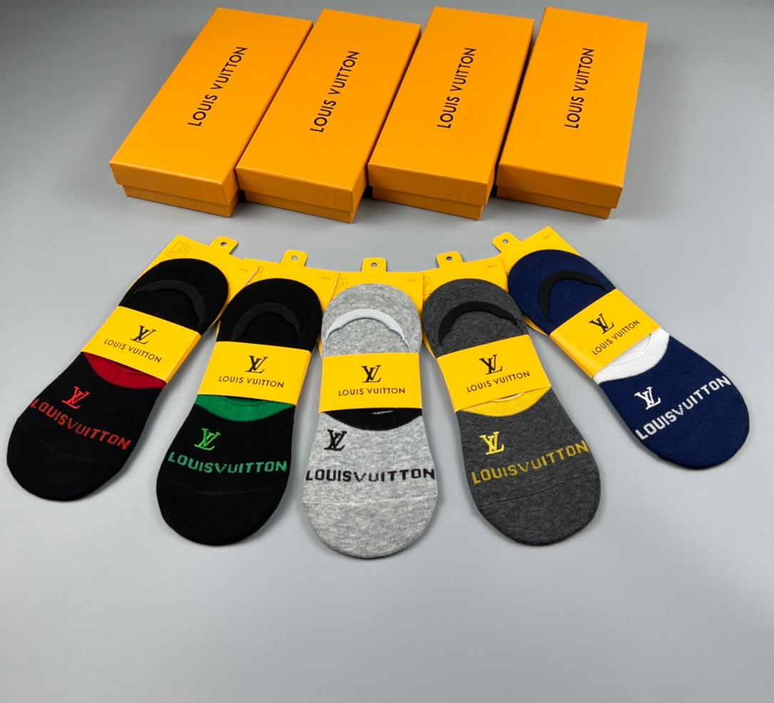 Louis Vuitton Wordmark No-Show Socks - Box of 5 Pairs