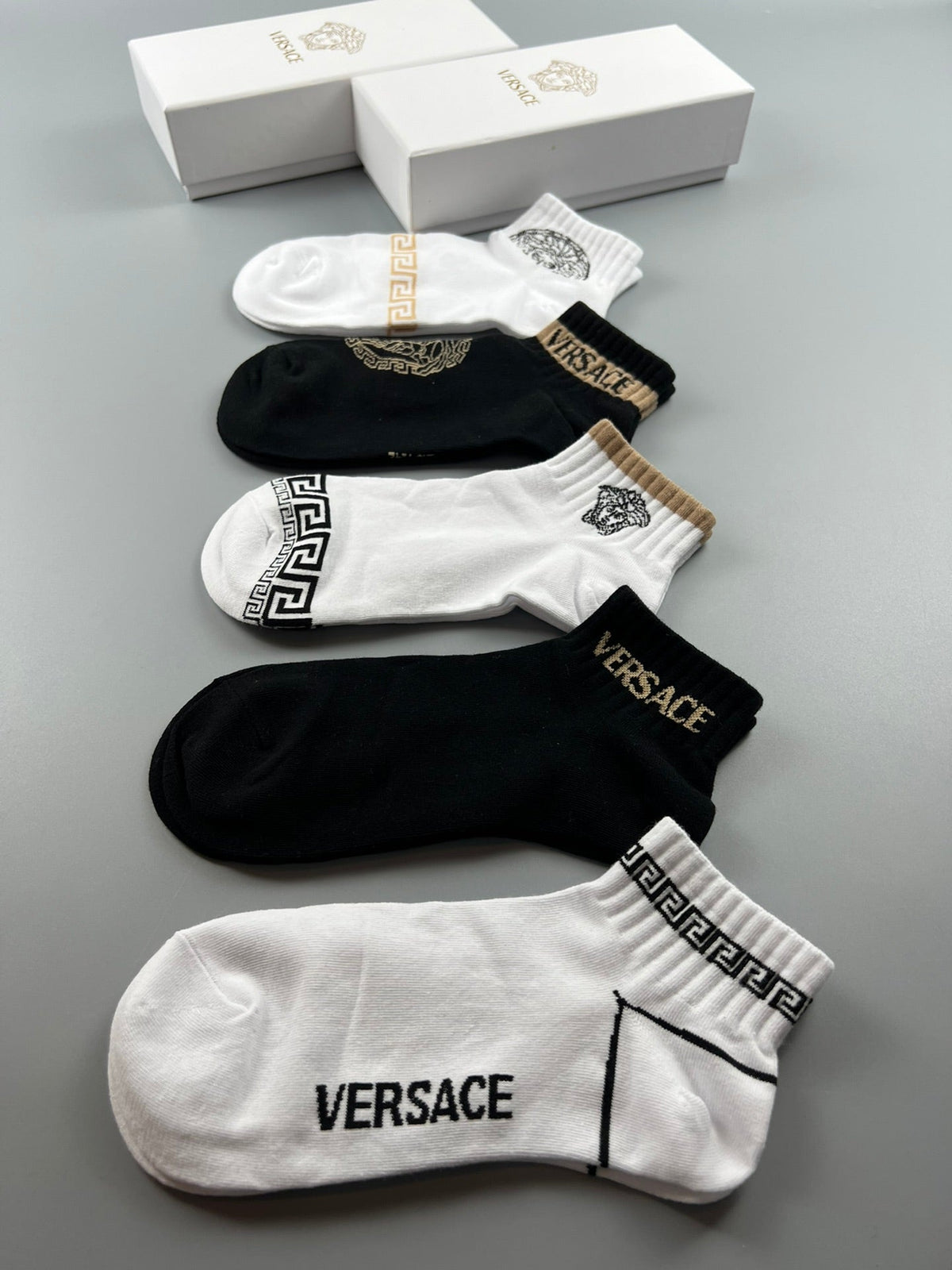 Versace Cotton Crew Socks - 5-Pair Set