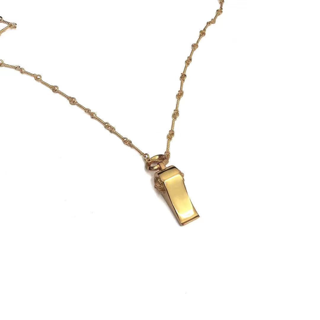 Martin Graham pendant necklace in polished metal-tone – detail view