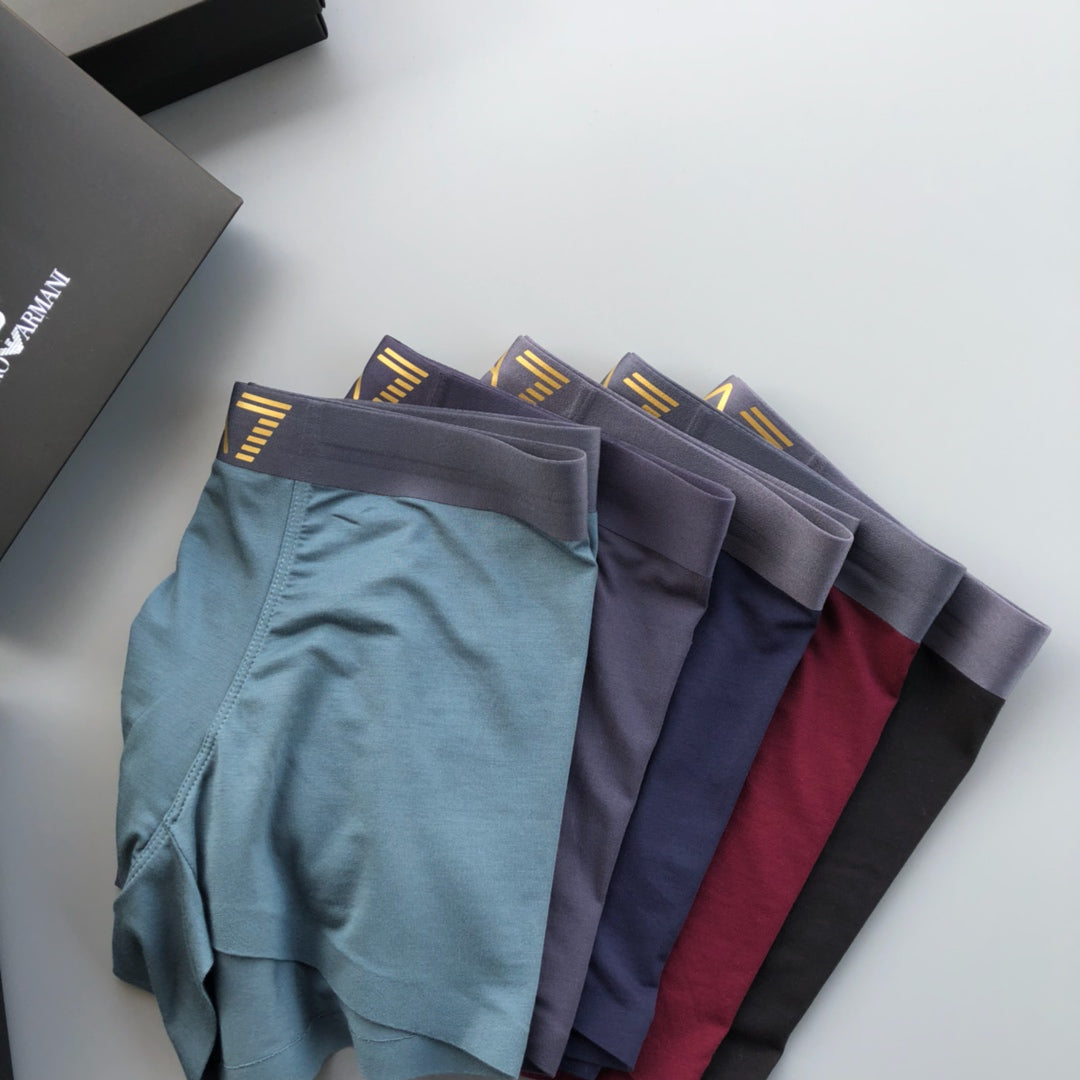 Armani Blue, Green & White Tonal Waistbands Men's Boxer Briefs - 3-Piece Box