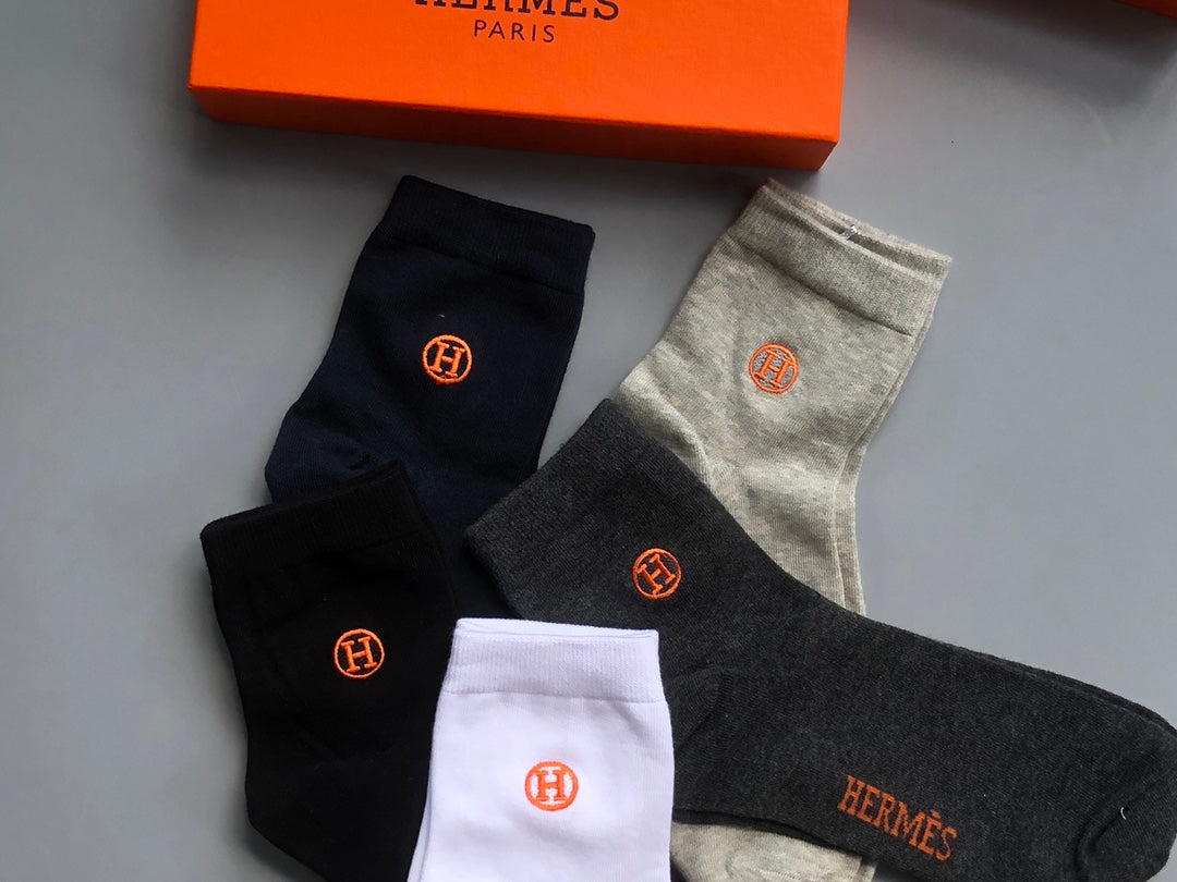 Hermes Crew Socks - 5-Pair Set
