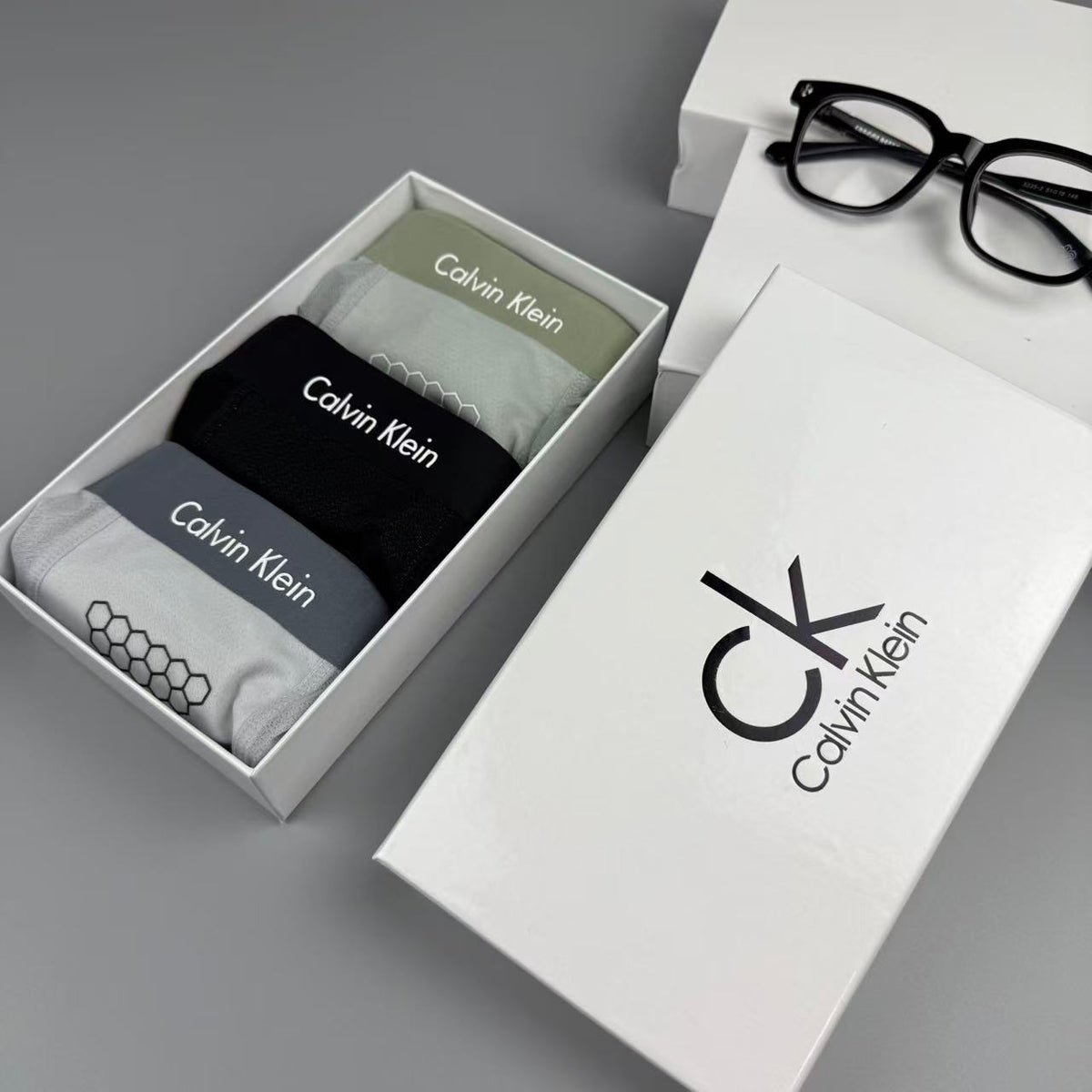 Calvin Klein Silk Logo Detail Men's Boxer Briefs - 3-Piece Box