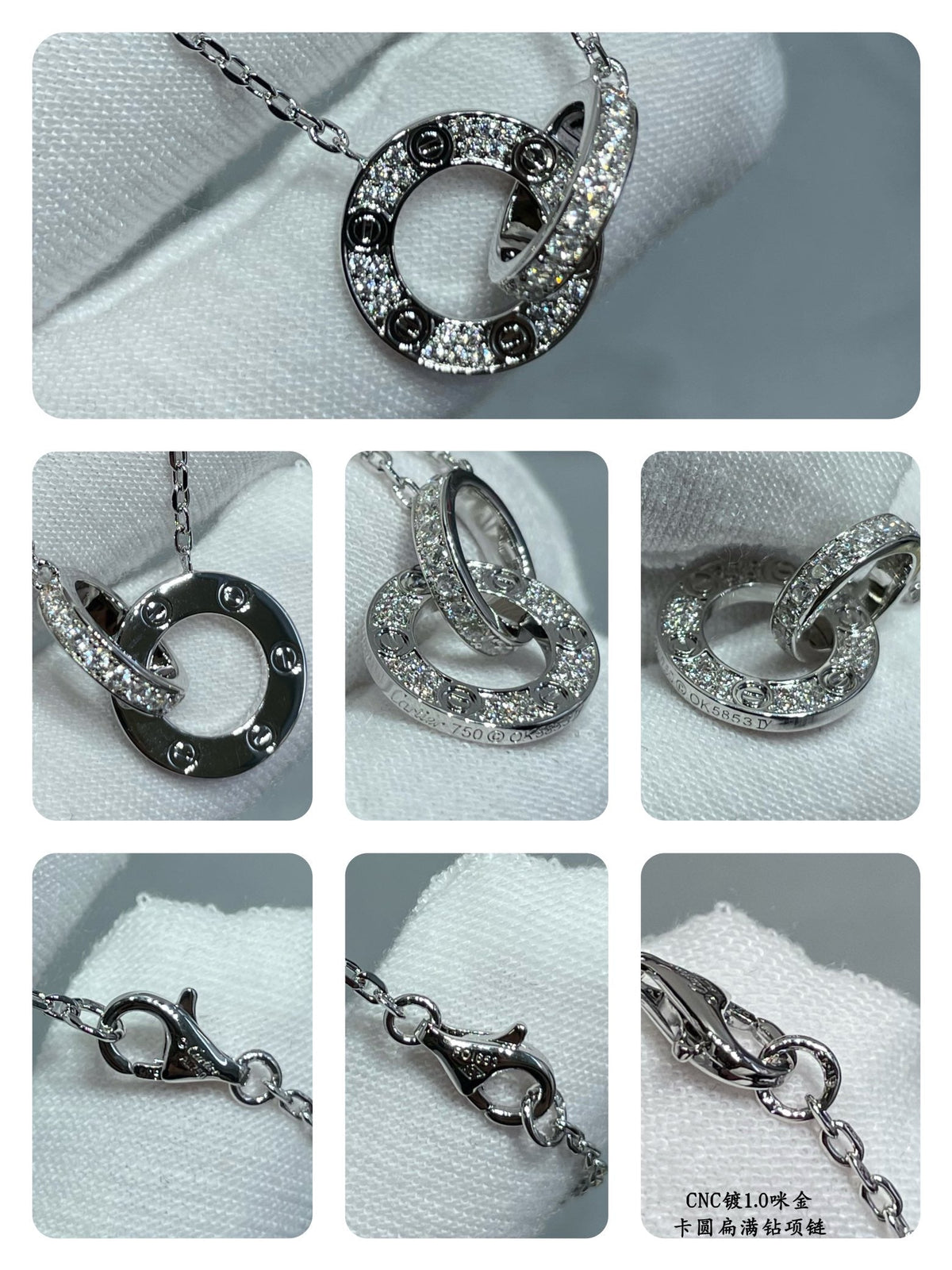 Martin Graham pendant necklace in polished metal-tone – detail view