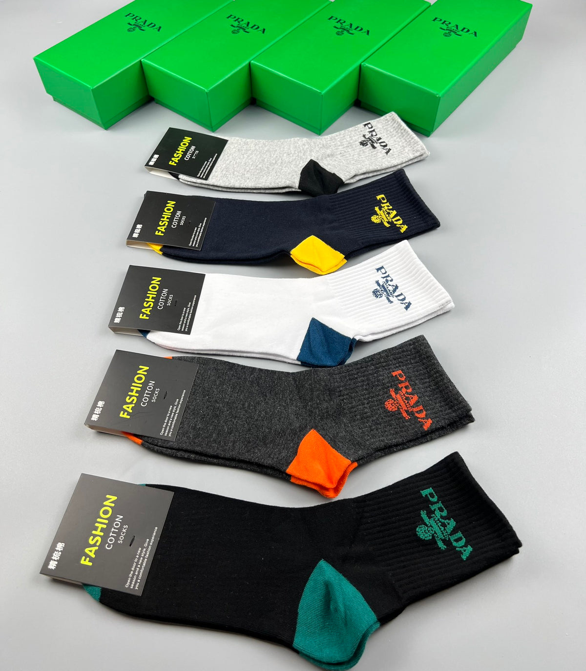Prada Colour-Block Crew Socks - Assorted Set