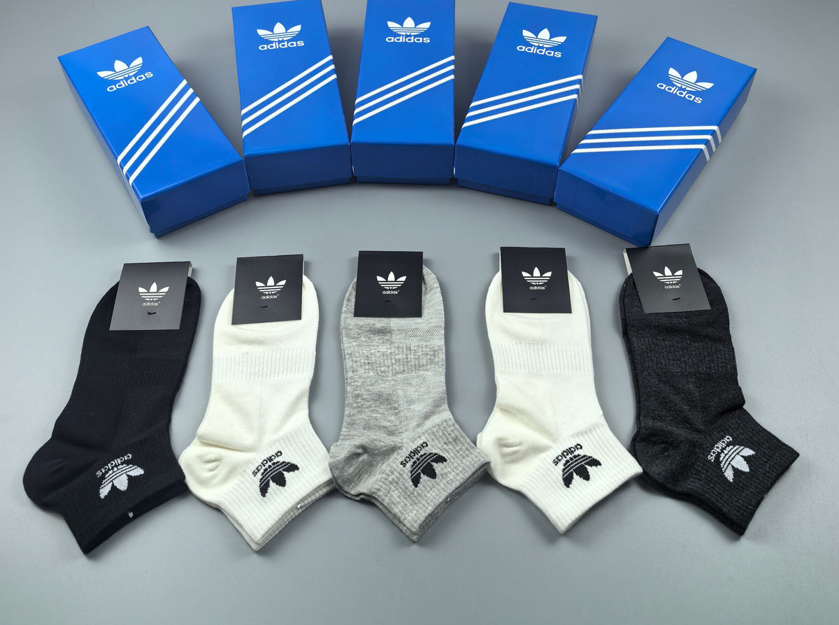 Adidas Cotton Socks - 5-Pair Set